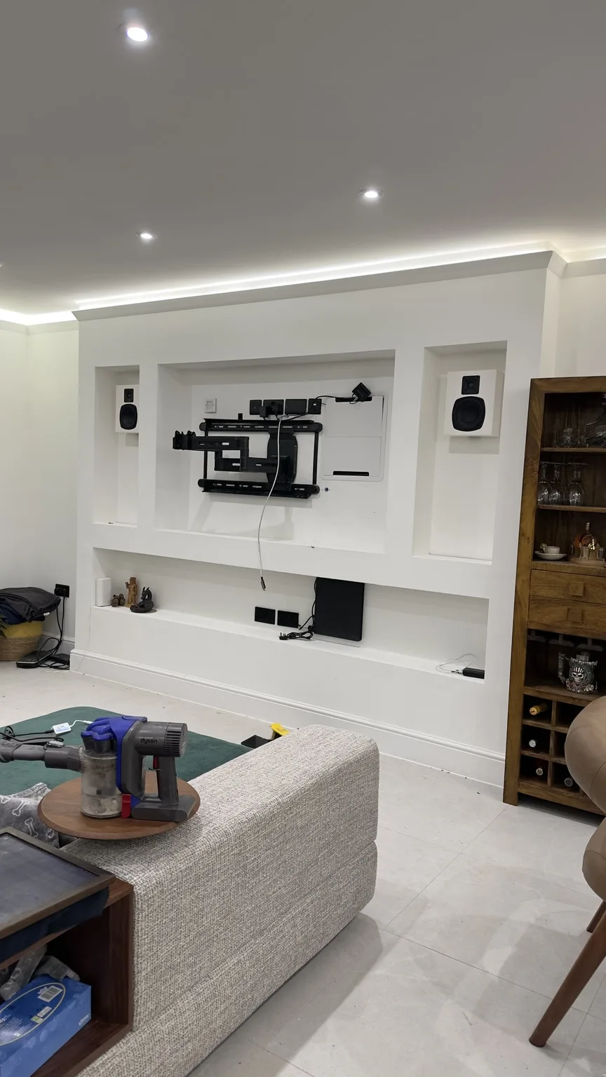 M&K Sound 2.1 Living Room — detail 2 · M&K Sound 2.1 + Reference Monitors · MK Iconic Solutions