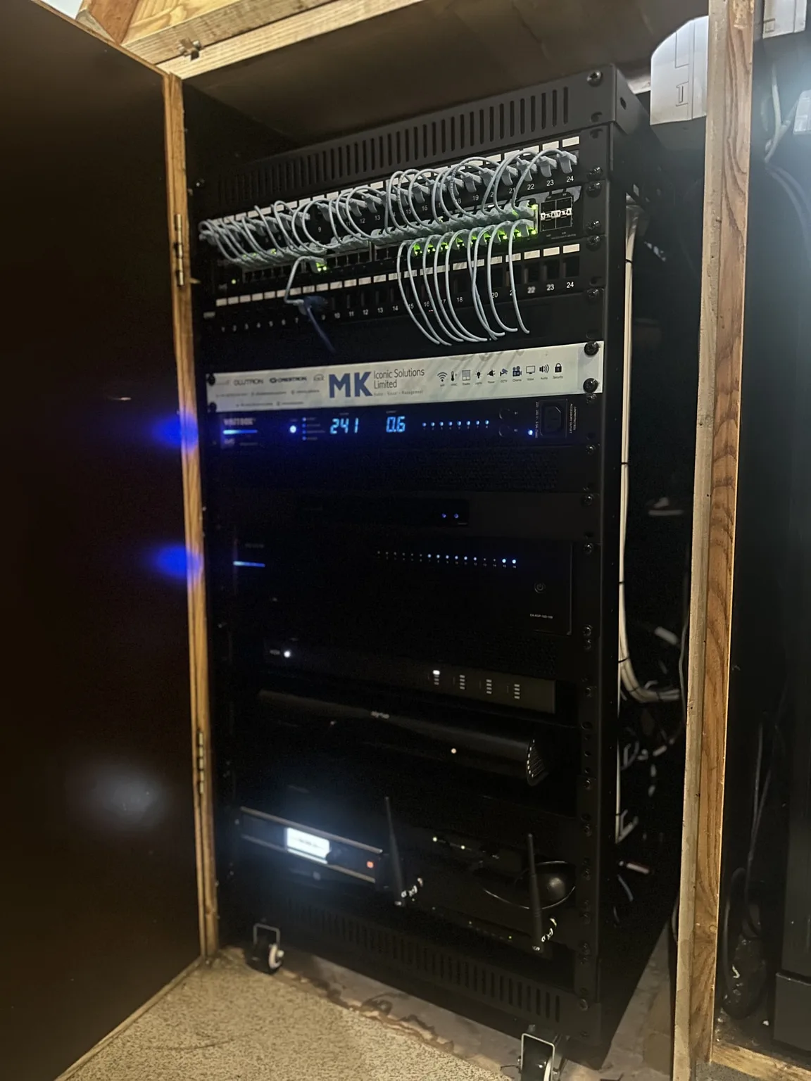 Sports Club System Rescue — detail 1 · System Rescue + Re-Rack & Re-Cable · MK Iconic Solutions