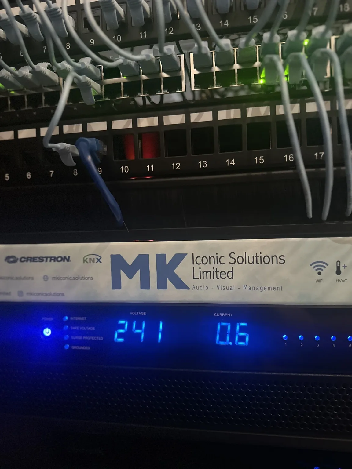 Sports Club System Rescue — detail 2 · System Rescue + Re-Rack & Re-Cable · MK Iconic Solutions