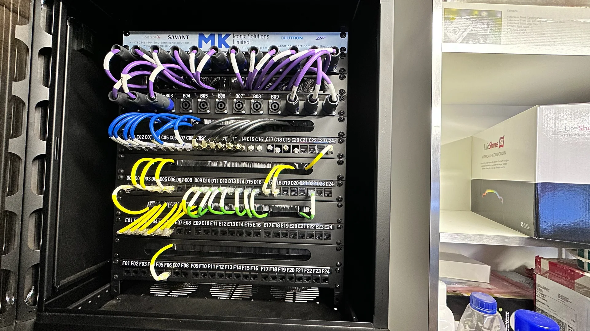 London Control4 Upgrade & Rebuild — detail 1 · Control4 Upgrade + Full Rack Rebuild · MK Iconic Solutions