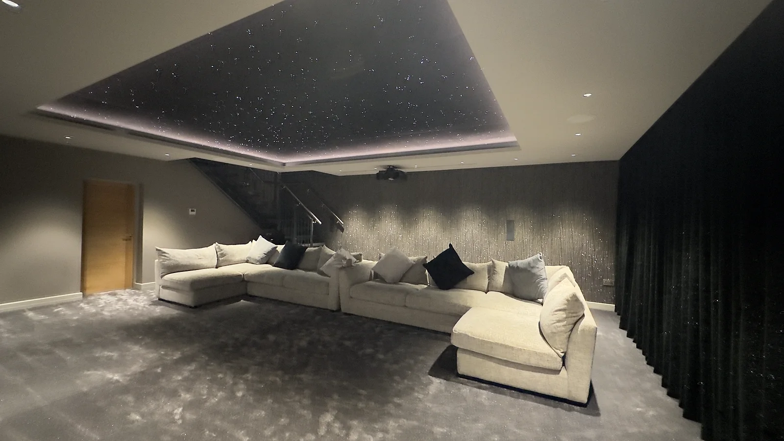 Dolby Atmos Cinema Room — Reference Listening, Starlight Ceiling · Cheshire, UK · MK Iconic Solutions luxury smart living installation